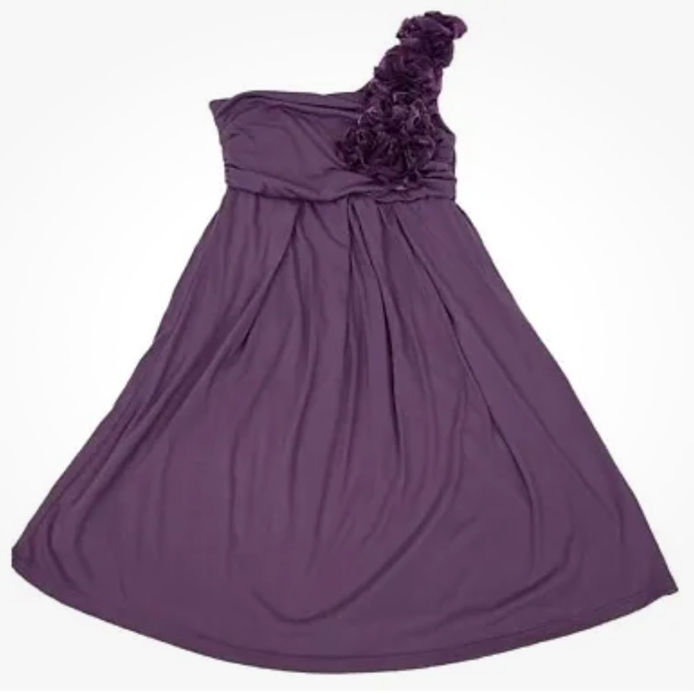 Vanity Y2K One Shoulder knee high Dress Sz Small Purple